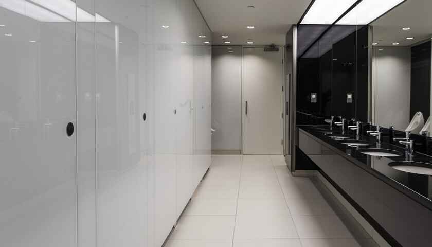Перегородки из стекла для сантехнических помещений